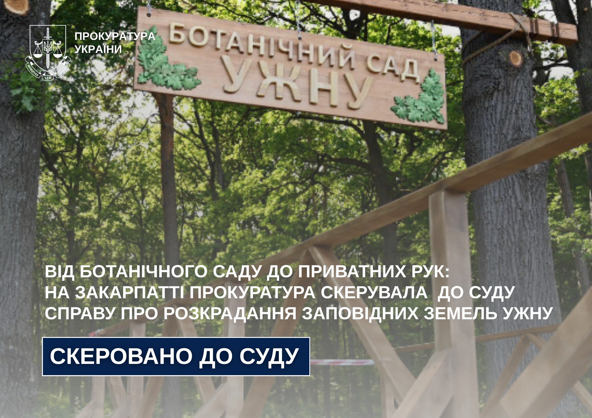 Від ботанічного саду до приватних рук: на Закарпатті прокуратура скерувала до суду справу про розкрадання заповідних земель УжНУ